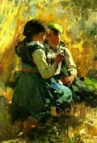 Bambine nel prato